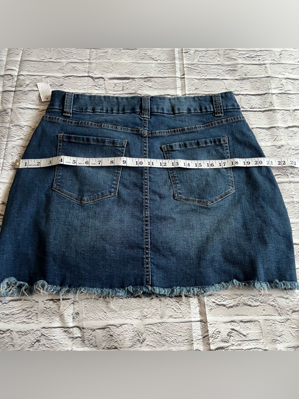 NEW no boudaries Indigo Distressed Denim Mini Skirt - Picture 6 of 7
